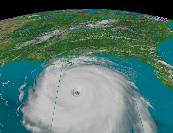 Looking North at Hurricane Katrina in the Visible Channel